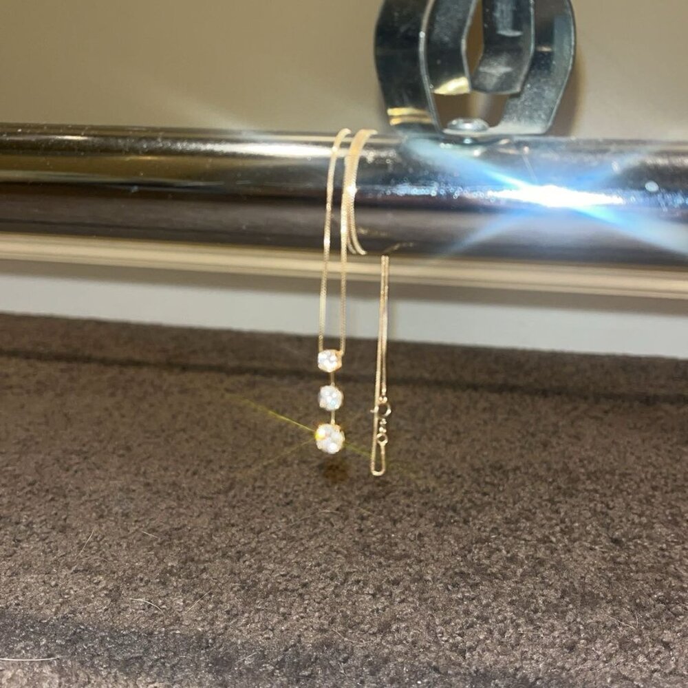 faux 3-tier diamond necklace